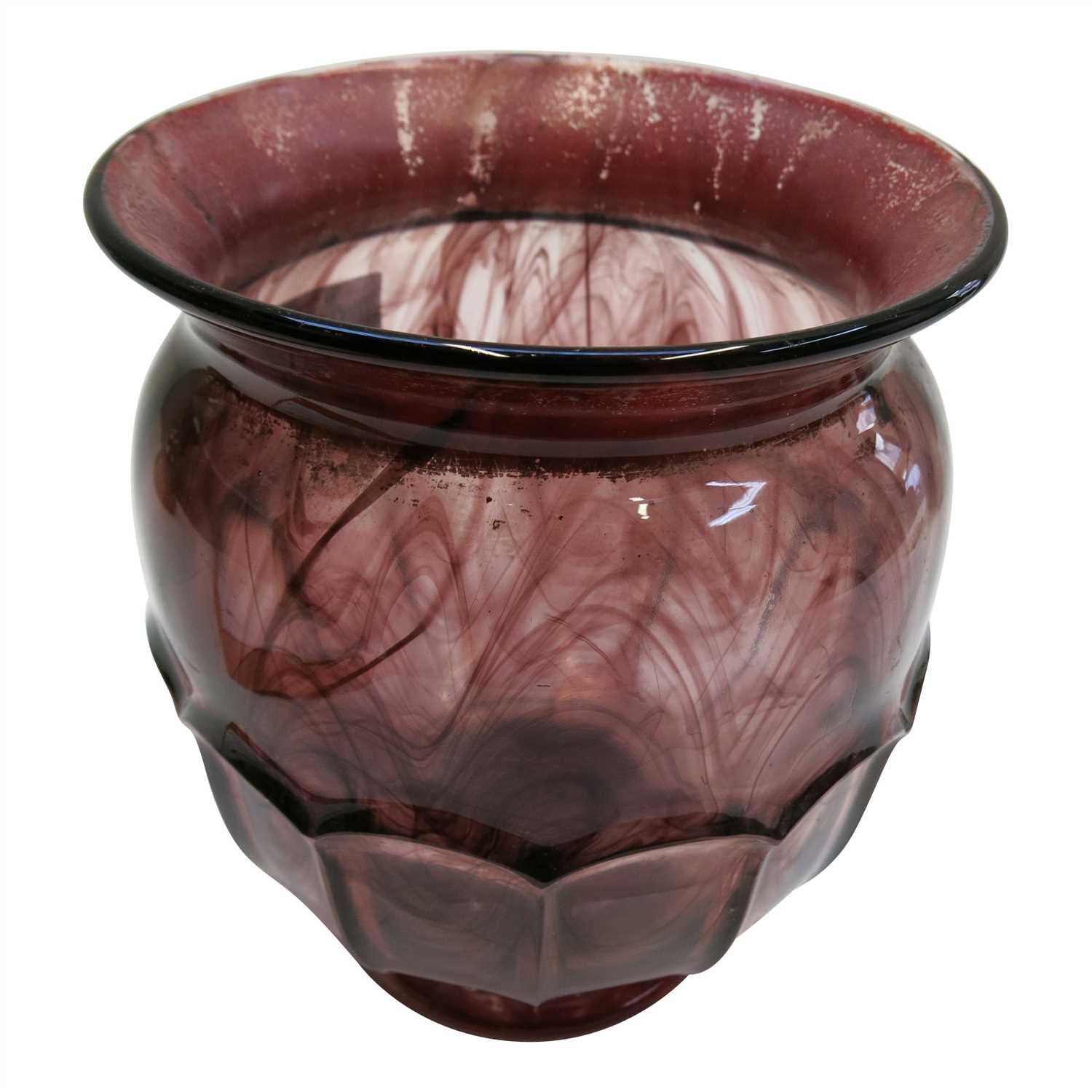 Lot 934 - A red Davidson Art Deco period cloud glass...
