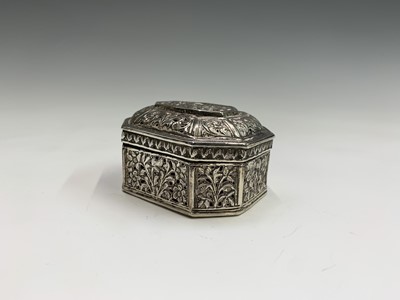Lot 1037 - An Indian silver pierced trinket box, circa...