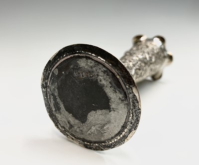 Lot 1039 - A pair of Indian silver bud vases, early 20th...