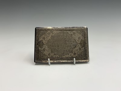 Lot 1041 - A Persian silver cigarette box, 8 x 11.7cm,...