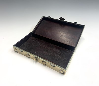 Lot 175 - A Chinese brass rectangular box, early 20th...