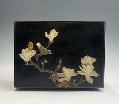 Lot 171 - A Chinese ebonised work box, early-mid 20th...