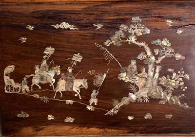 Lot 167 - A Chinese hardwood and inlaid mother of pearl...