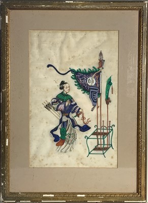 Lot 148 - A Chinese painting on rice paper of a female...