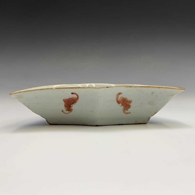 Lot 146 - A Chinese famille rose shaped dish, 19th...