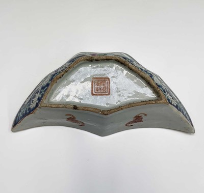 Lot 146 - A Chinese famille rose shaped dish, 19th...