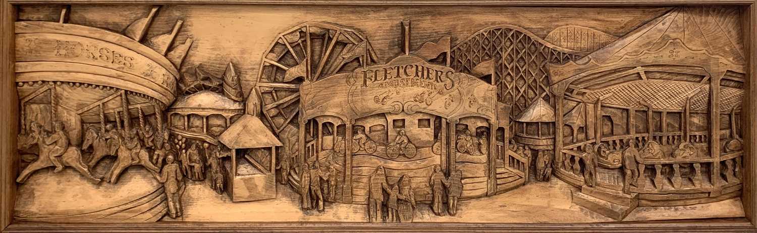 Lot 540 - A large hardwood sign, 'Fletchers Amusements',...