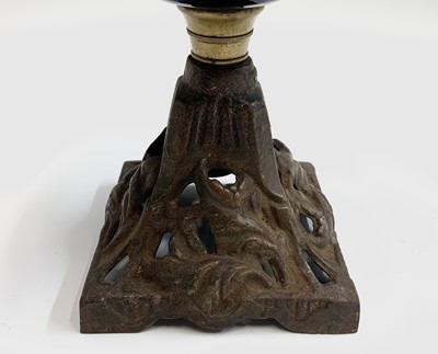 Lot 269 - A late Victorian pink opaline glass oil lamp,...