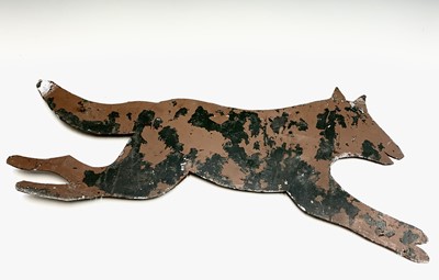 Lot 256 - A painted fox weather vane mount, early 20th...