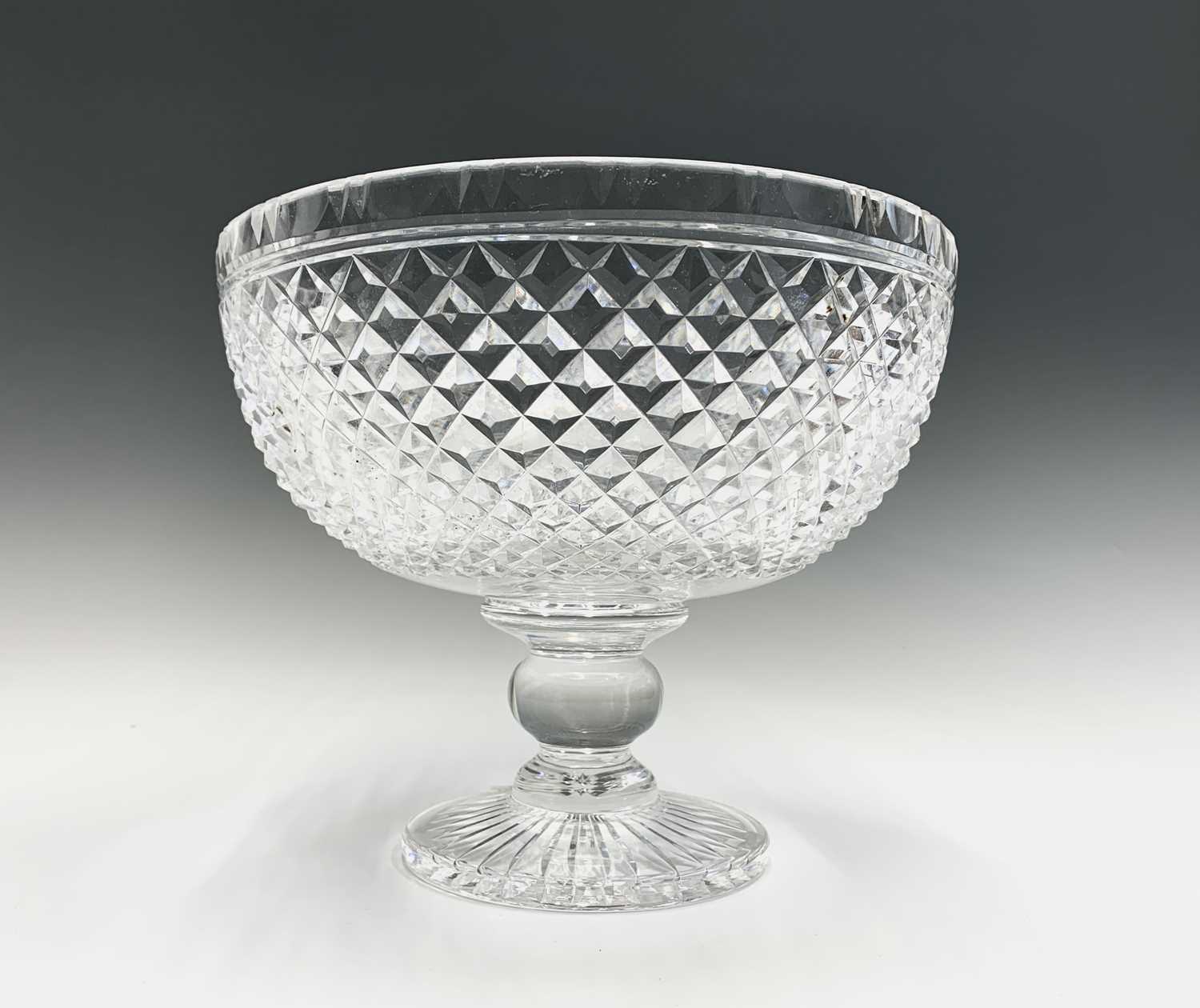 Lot 1005 - A Georgian style cut glass pedestal bowl,