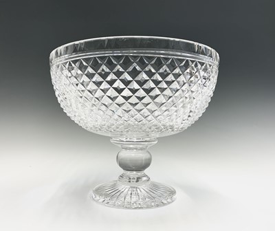 Lot 1005 - A Georgian style cut glass pedestal bowl, 20th...