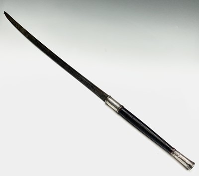 Lot 1055 - A Burmese dha sword, 19th century, the black...