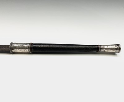 Lot 1055 - A Burmese dha sword, 19th century, the black...