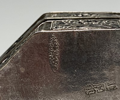 Lot 92 - A Chinese silver octagonal box, with foliate...