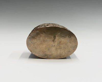 Lot 94 - A Chinese silver oval box, with foliate...