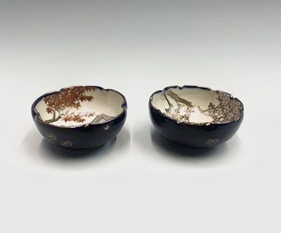 Lot 200 - Two Japanese Satsuma pottery miniature bowls,...