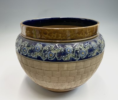 Lot 987 - A Doulton Lambeth stoneware jardiniere, with...