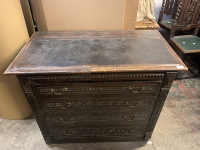 Lot 40 - A Georgian carved oak chest of drawers, with...