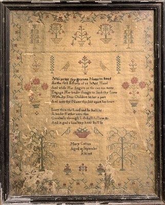 Lot 2803 - A George III period sampler worked by Mary...