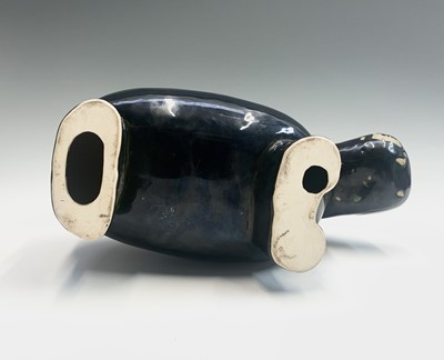 Lot 997 - A glazed pottery sculpture of a hippo. Length...