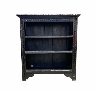 Lot 3124 - A Victorian carved oak open bookcase, with...