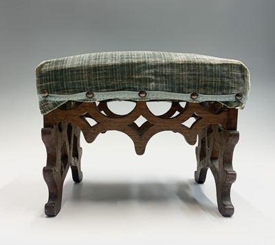 Lot 186 - A late Victorian mahogany footstool with...