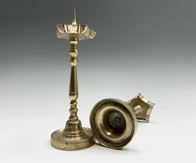 Lot 94 - A pair of 17th century style bronze pricket...