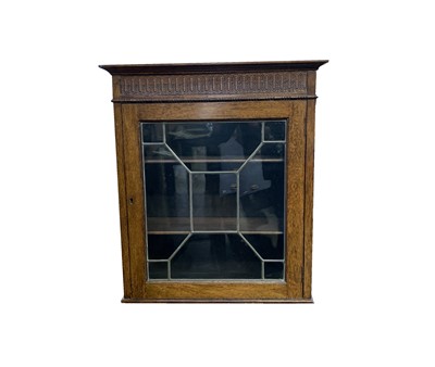 Lot 3130 - A oak wall cabinet, circa 1920's, with a...