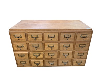 Lot 3134 - An oak index chest, early-mid 20th century,...