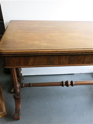 Lot 3408 - A Victorian mahogany card table, height 75cm,...
