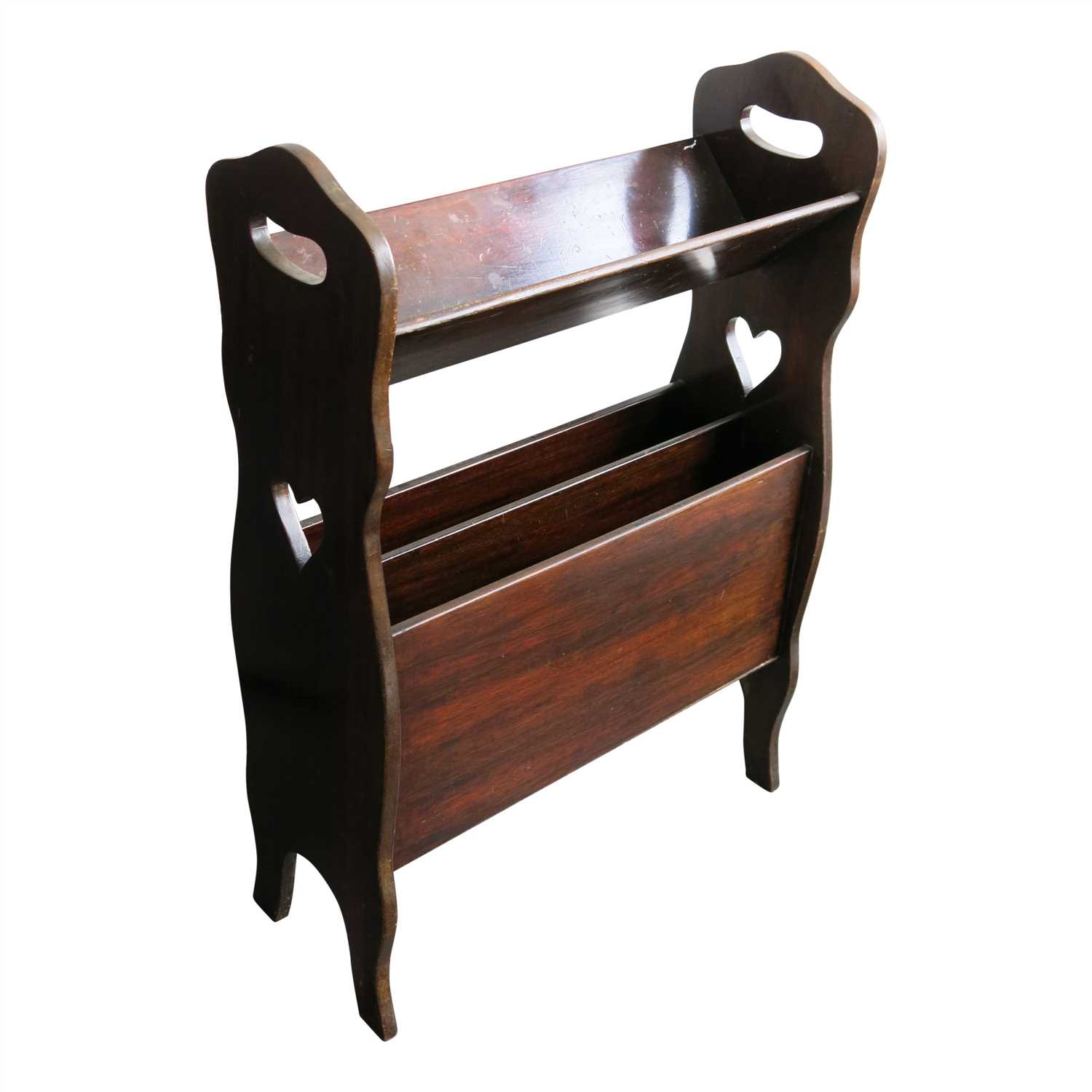 Lot 3431 - A mahogany magazine rack, early 20th