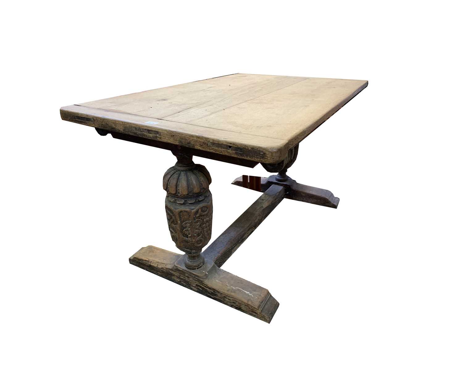 Lot 69 - An oak refectory table, 19th century,...