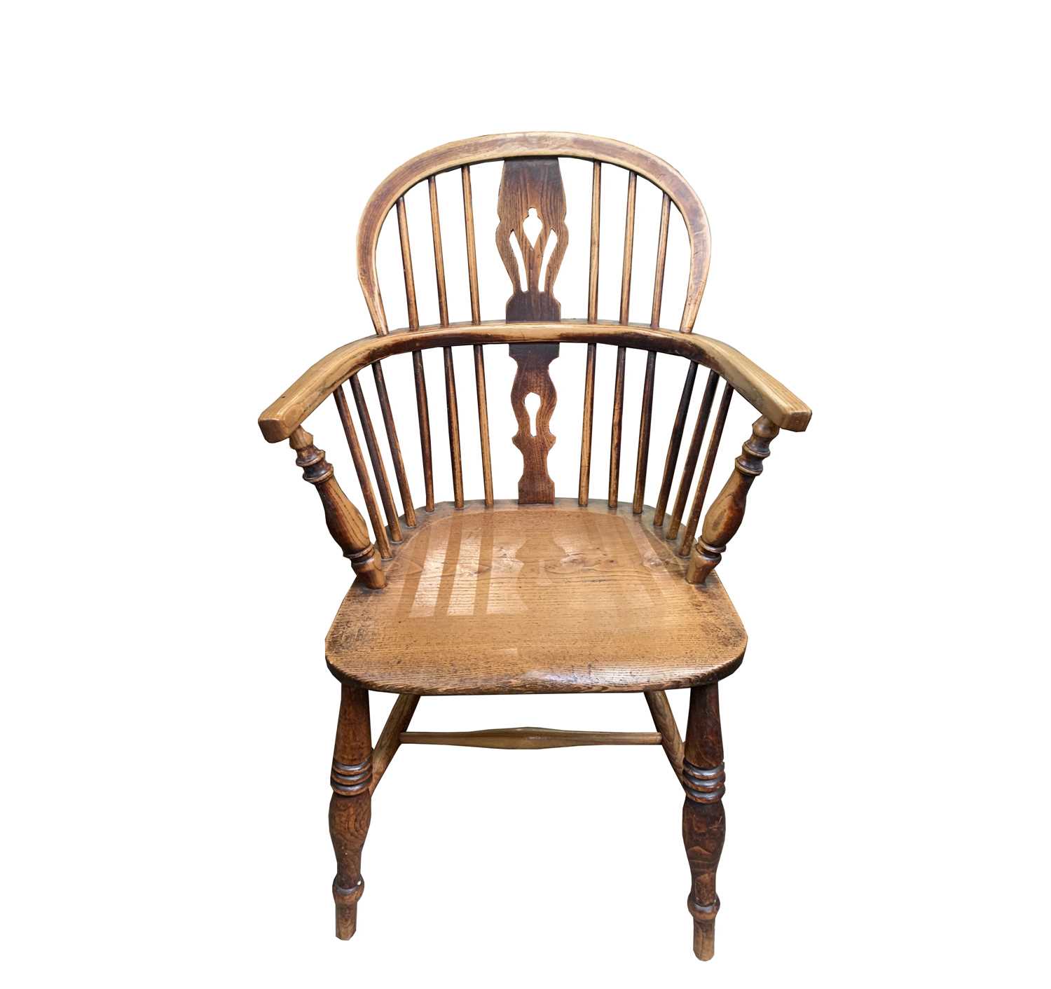Lot 66 - An ash and elm Windsor armchair, circa 1860,...