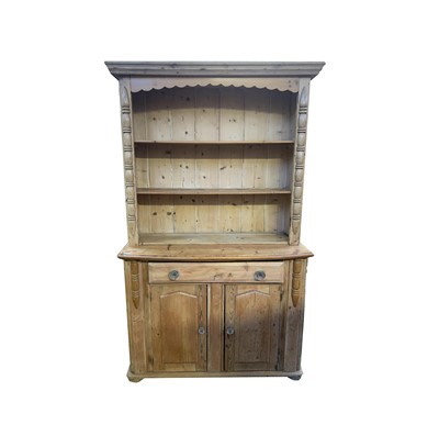 Lot 101 - A Victorian pine dresser, the rack with three...