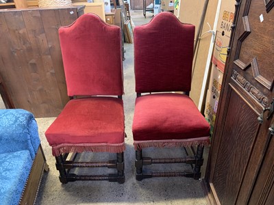 Lot 67 - A pair of Cromwellian style oak side chairs,...