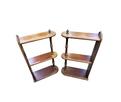 Lot 3147 - A pair of Victorian mahogany shelves, with...