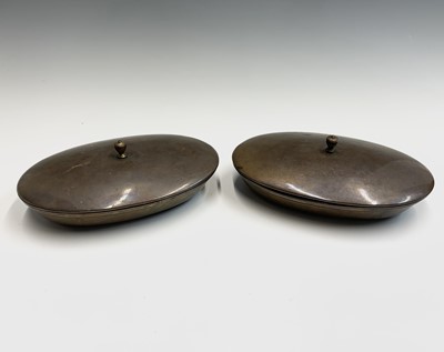 Lot 227 - A pair of W.A.S. Benson copper oval entree...