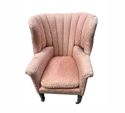 Lot 3150 - A late Georgian barrel back wing armchair,...