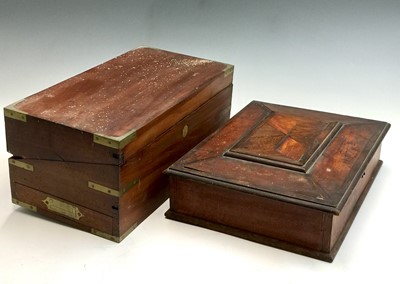 Lot 219 - A Victorian mahogany and brass bound writing...