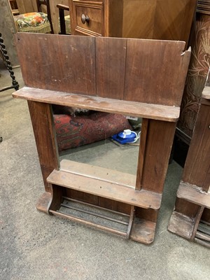 Lot 72 - A pair of pine wall mounted vanity mirrors,...