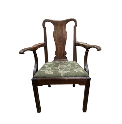 Lot 3154 - A Georgian mahogany open armchair., with a...