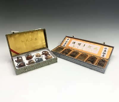 Lot 226 - A Chinese cased set of miniature Yixing...