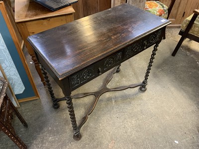 Lot 56 - A William and Mary style oak side table, early...