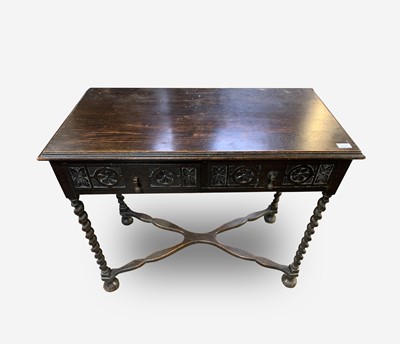 Lot 56 - A William and Mary style oak side table, early...