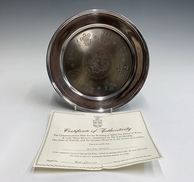 Lot 417 - A commemorative silver plate for the 1981...