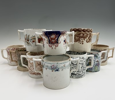 Lot 1023 - Ten assorted Victorian cider mugs or loving...