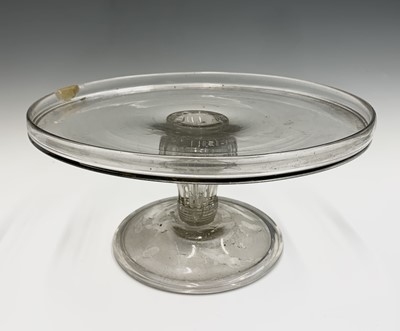 Lot 1045 - An English glass salver, mid 18th century,...