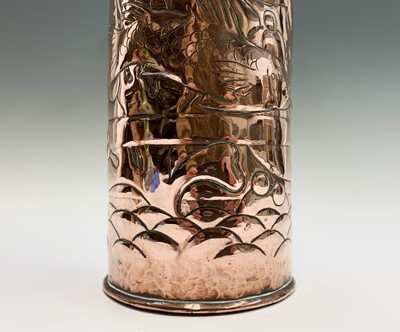 Lot 300 - A Newlyn Circular copper vase, repousse...