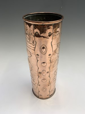 Lot 300 - A Newlyn Circular copper vase, repousse...