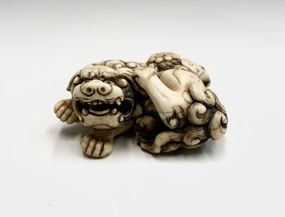 Lot 36 - A Japanese ivory netsuke, 18th century, Kyoto...